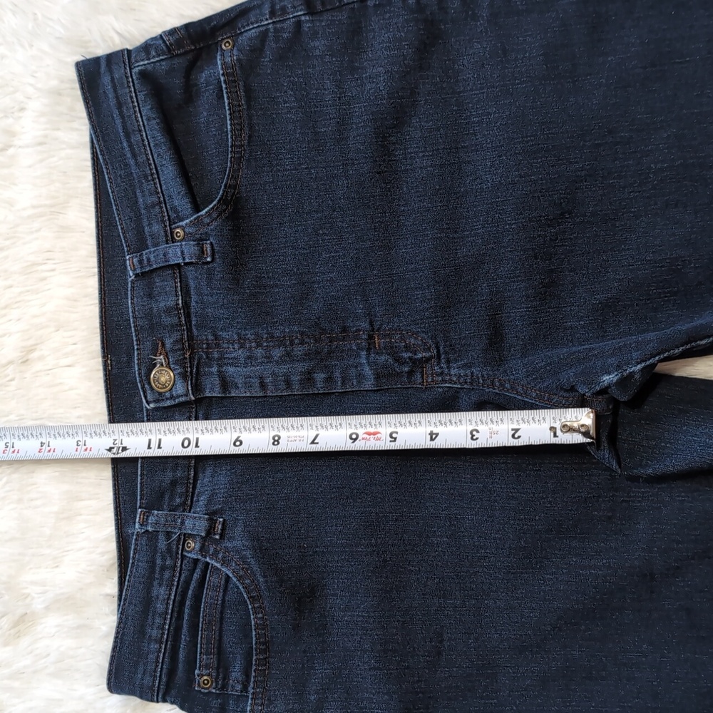 Lee Denim Dark Wash High Waisted Straight Leg Classic Retro Blue Jeans - Picture 11 of 12